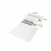 Emuca Kit de cajón para cocina o baño Vertex de altura 178mm con tableros incluidos, módulo 600mm, Pintado blanco - Ítem1