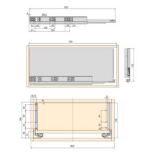 Emuca Kit de tiroirs pour cuisine ou salle de bains de Vertex, hauteur 178mm, avec étagères incluses, module 900mm, Peint en blanc - Item3