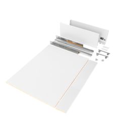 Emuca Kit de cajón para cocina o baño Vertex de altura 178mm con tableros incluidos, módulo 900mm, Pintado blanco