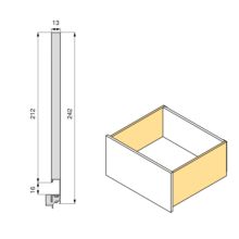 Emuca Cajón exterior Vertex 3D 60kg de altura 242mm, profundidad 450mm, Acero, Pintado aluminio - Ítem1