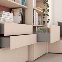 Emuca Cajón exterior Vertex con regulación 3D de altura 93mm, 40kg, profundidad 300mm, Acero, Pintado aluminio - Ítem3