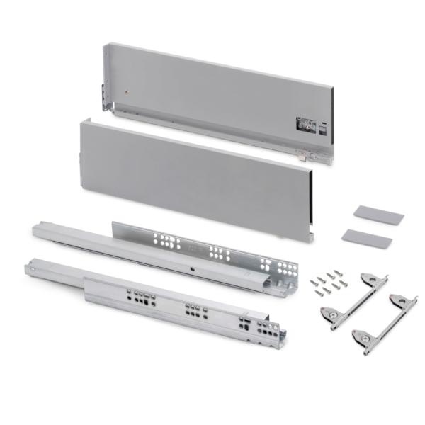 Emuca Tiroir extérieur Vertex avec réglages 3D hauteur 178mm, 40kg, profondeur 400mm, Acier, Peint en aluminium