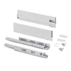 Emuca Cajón exterior Vertex con regulación 3D de altura 131mm, 40kg, profundidad 270mm, Acero, Pintado blanco