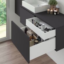Emuca Cajón exterior Vertex con regulación 3D de altura 131mm, 40kg, profundidad 550mm, Acero, Pintado blanco - Ítem1
