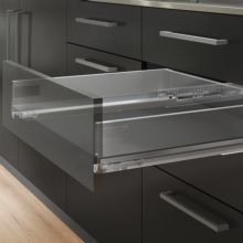 Emuca Cajón exterior Vertex con regulación 3D de altura 131mm, 40kg, profundidad 550mm, Acero, Gris antracita - Ítem3