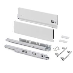 Emuca Cajón exterior Vertex con regulación 3D de altura 178mm, 40kg, profundidad 550mm, Acero, Pintado blanco