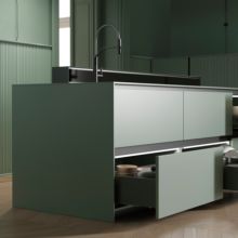 Emuca Cajón exterior Vertex con regulación 3D de altura 178mm, 40kg, profundidad 550mm, Acero, Gris antracita - Ítem1