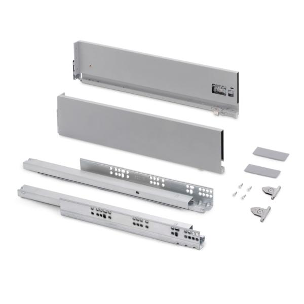 Emuca Tiroir extérieur Vertex avec réglages 3D hauteur 131mm, 40kg, profondeur 400mm, Acier, Peint en aluminium