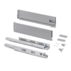 Emuca Cajón exterior Vertex con regulación 3D de altura 131mm, 40kg, profundidad 400mm, Acero, Pintado aluminio