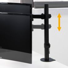 Emuca Soportes de monitor para mesa inclinables y giratorios 360, Simple, Acero, Pintado negro - Ítem4
