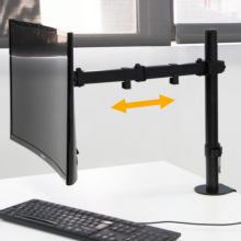 Emuca Support écran inclinable et rotatif à 360?° pour table., Simple, Peint en noir, Acier. - Item5