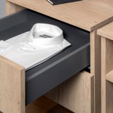 Emuca Cajón exterior Vertex Push Sincro con regulación 3D de altura 93mm, 40kg, profundidad 350mm, Acero, Gris antracita - Ítem2