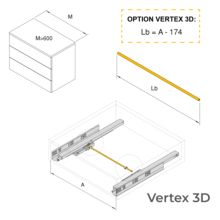 Emuca Tiroir extérieur Vertex Push Synchro avec réglages 3D, hauteur 93mm , 40kg, profondeur 500mm, Acier, Peint en blanc - Item7