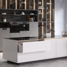 Emuca Cajón exterior Vertex Push Sincro con regulación 3D de altura 131mm , 40kg, profundidad 350mm, Acero, Pintado blanco - Ítem2