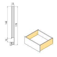 Emuca Cajón exterior Vertex Push Sincro con regulación 3D de altura 178mm , 40kg, profundidad 450mm, Acero, Pintado blanco - Ítem6