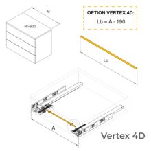 Emuca Cajón exterior Vertex Push Sincro con regulación 3D de altura 178mm , 40kg, profundidad 450mm, Acero, Pintado blanco - Ítem7