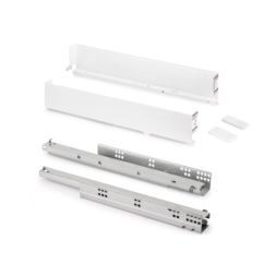 Emuca Tiroir extérieur Simplex 25kg hauteur 88mm, profondeur 440mm, acier, peint en blanc