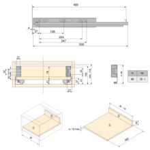 Emuca Cajón exterior Simplex 25kg de altura 88mm, profundidad 490mm, Acero, Pintado blanco - Ítem3