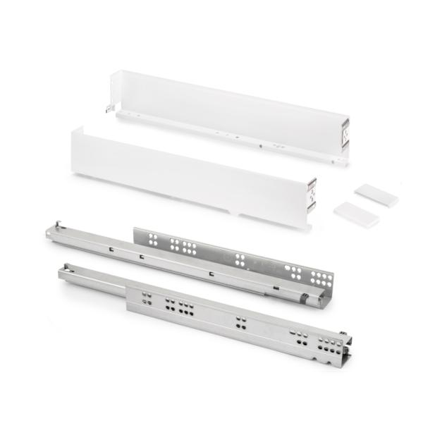 Emuca Cajón exterior Simplex 25kg de altura 88mm, profundidad 490mm, Acero, Pintado blanco