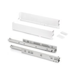Emuca Tiroir extérieur Simplex 25kg hauteur 88mm, profondeur 490mm, acier, peint en blanc