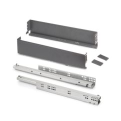 Emuca Tiroir extérieur Simplex 25kg hauteur 88mm, profondeur 490mm, acier, Gris antracite