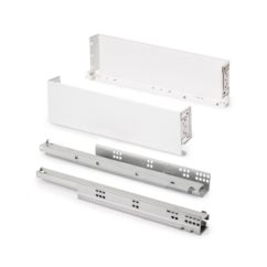Emuca Tiroir extérieur Simplex 25kg hauteur 122mm, profondeur 440mm, acier, peint en blanc