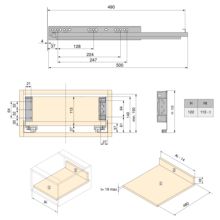 Emuca Cajón exterior Simplex 25kg de altura 122mm, profundidad 490mm, Acero, Pintado blanco - Ítem4