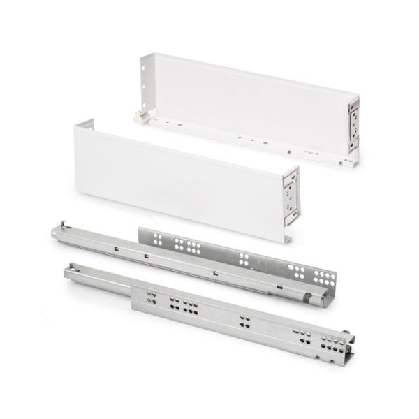 Emuca Cajón exterior Simplex 25kg de altura 122mm, profundidad 490mm, Acero, Pintado blanco