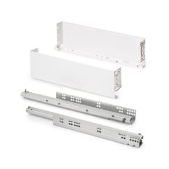 Emuca Tiroir extérieur Simplex 25kg hauteur 122mm, profondeur 490mm, acier, peint en blanc