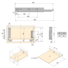 Emuca Cajón exterior Simplex 25kg de altura 159mm, profundidad 440mm, Acero, Pintado blanco - Ítem4