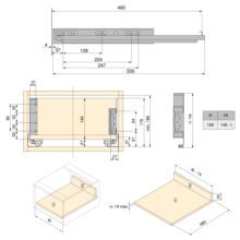 Emuca Cajón exterior Simplex 25kg de altura 159mm, profundidad 490mm, Acero, Pintado blanco - Ítem3