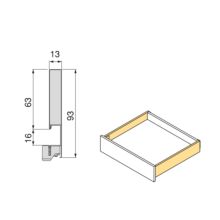 Emuca Cajón exterior Protone 30kg con guías de extracción total y cierre suave, Altura 93mm, profundidad 400mm, Acero, Pintado blanco - Ítem7