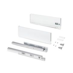 Emuca Tiroir extérieur Protone 30kg , coulisses à sortie totale et fermeture amortie, hauteur 131mm, profondeur 450mm, Acier, Peint en blanc