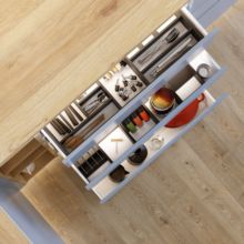 Emuca Cajón exterior Protone 30kg con guías de extracción total y cierre suave, Altura 178mm, profundidad 400mm, Acero, Pintado blanco - Ítem2