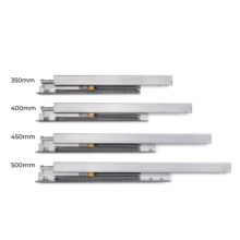 Emuca Cajón exterior Protone 30kg con guías de extracción total y cierre suave, Altura 178mm, profundidad 400mm, Acero, Pintado blanco - Ítem6
