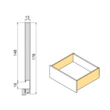Emuca Cajón exterior Protone 30kg con guías de extracción total y cierre suave, Altura 178mm, profundidad 400mm, Acero, Pintado blanco - Ítem7