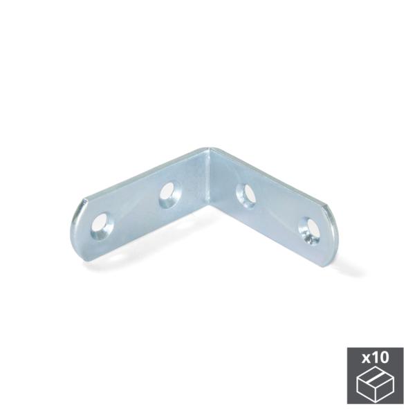 Lotes de 10 escuadras de unión Emuca 42 x 42 mm con 4 agujeros
