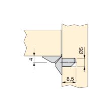 Emuca Support pour étagère en bois, D. 5 mm, Zamak, Nickelé, 50 ut. - Item3