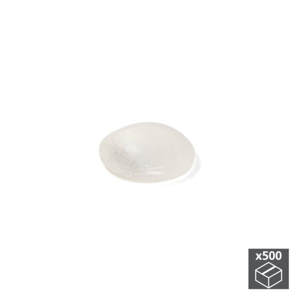 Lote de 500 adhesivos paragolpes Emuca D. 7 x 1,5 mm en plástico transparente