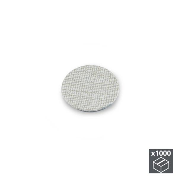 Lote de 1.000 tapas adhesivas Emuca D. 13 mm en acabado efecto textil gris