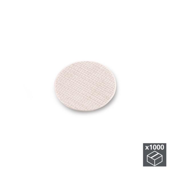 Lote de 1.000 tapas adhesivas Emuca D. 13 mm en acabado efecto textil beige