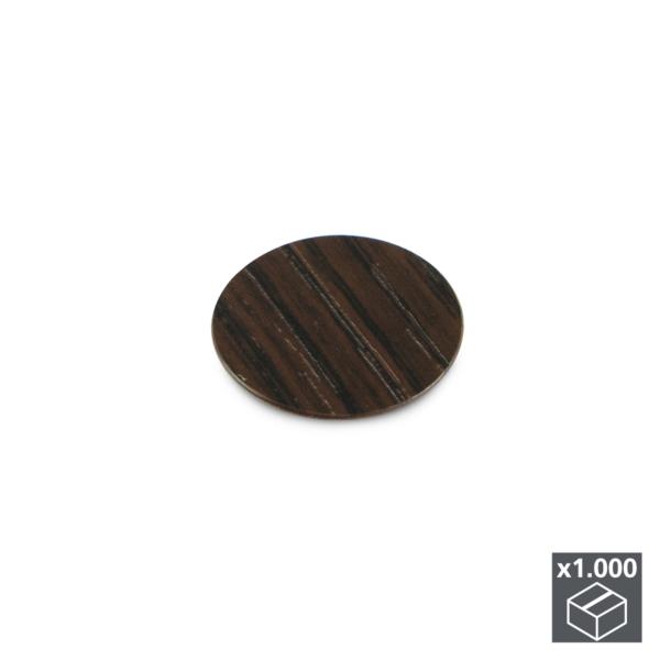 Lote de 1.000 tapas adhesivas Emuca D. 13 mm en acabado efecto wengué