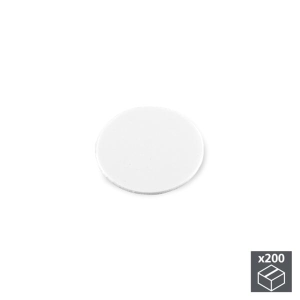 Lote de 200 tapas adhesivas Emuca D. 13 mm en acabado blanco