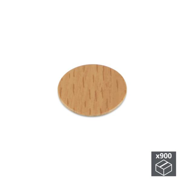 Lote de 900 tapas adhesivas Emuca D. 20 mm en acabado efecto haya