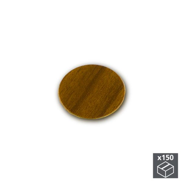 Lote de 150 tapas adhesivas Emuca D. 20 mm en acabado marrón