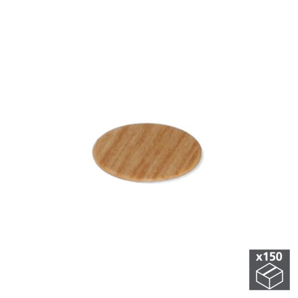 Emuca Pastille cache-vis, adhésive, D. 20 mm, Couleur chêne, 150 ut.