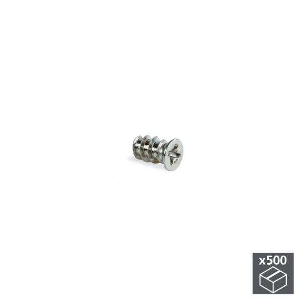 Lote de 500 tornillos Euro Emuca D. 6,2 x 11 mm con cabeza plana Pozidrive acabado niquelado