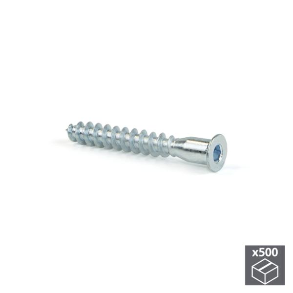 Lote de 500 tornillos autorroscantes Emuca D. 7 x 50 mm con cabeza plana Allen
