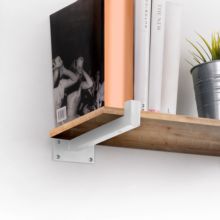 Emuca Juego de soportes para estante de madera Shelf recto de tubo cuadrado, Acero, Pintado blanco - Ítem1
