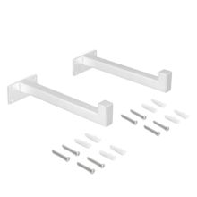Emuca Juego de soportes para estante de madera Shelf recto de tubo cuadrado, Acero, Pintado blanco - Ítem3